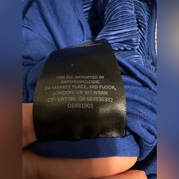 Anthro Maeve Pleated Sonata Jumpsuit Size 8 Blue - Picture 11 of 11